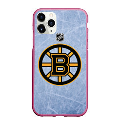 Чехол iPhone 11 Pro матовый Boston Bruins: Hot Ice, цвет: 3D-малиновый