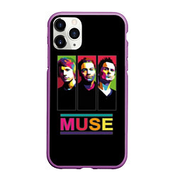 Чехол iPhone 11 Pro матовый Muse pop-art, цвет: 3D-фиолетовый