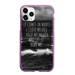 Чехол iPhone 11 Pro матовый Bring Me The Horizon - it comes in waves, цвет: 3D-фиолетовый