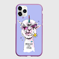 Чехол iPhone 11 Pro матовый Dream come true, цвет: 3D-фиолетовый