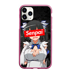 Чехол iPhone 11 Pro матовый Senpai Boobs, цвет: 3D-малиновый