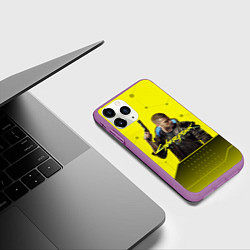 Чехол iPhone 11 Pro матовый CYBERPUNK 2077, цвет: 3D-фиолетовый — фото 2