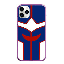 Чехол iPhone 11 Pro матовый ALL MIGHT MY HERO ACADEMIA MHA МОЯ ГЕРОЙСКАЯ АКАДЕ, цвет: 3D-фиолетовый