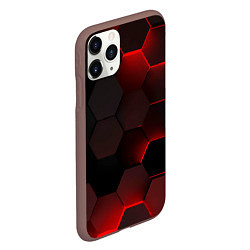 Чехол iPhone 11 Pro матовый Красные абстрактные плиты, цвет: 3D-коричневый — фото 2