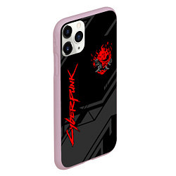 Чехол iPhone 11 Pro матовый Cyberpunk 2077: Grey Samurai, цвет: 3D-розовый — фото 2