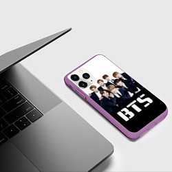Чехол iPhone 11 Pro матовый BTS постер, цвет: 3D-фиолетовый — фото 2