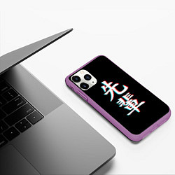 Чехол iPhone 11 Pro матовый SENPAI GLITCH, цвет: 3D-фиолетовый — фото 2