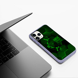 Чехол iPhone 11 Pro матовый Hack Cyberspace, цвет: 3D-светло-сиреневый — фото 2