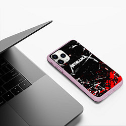 Чехол iPhone 11 Pro матовый METALLICA, цвет: 3D-розовый — фото 2