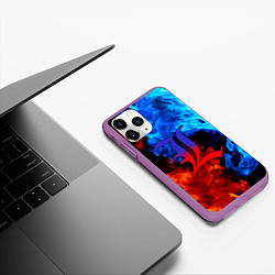 Чехол iPhone 11 Pro матовый L letter fire, цвет: 3D-фиолетовый — фото 2