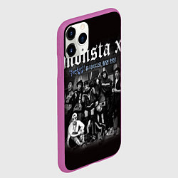 Чехол iPhone 11 Pro матовый Monsta X, цвет: 3D-фиолетовый — фото 2