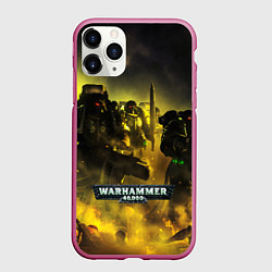 Чехол iPhone 11 Pro матовый Warhammer 40K - Космические Десантники, цвет: 3D-малиновый