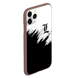 Чехол iPhone 11 Pro матовый L letter line, цвет: 3D-коричневый — фото 2