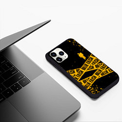 Чехол iPhone 11 Pro матовый BILLIE EILISH: Yellow & Black Tape, цвет: 3D-черный — фото 2