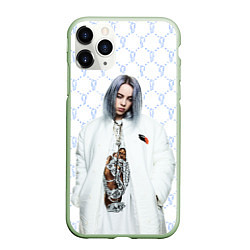 Чехол iPhone 11 Pro матовый BILLIE EILISH: White Fashion, цвет: 3D-салатовый