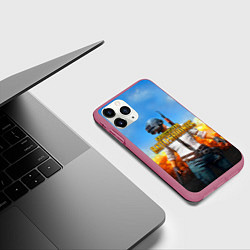 Чехол iPhone 11 Pro матовый PUBG, цвет: 3D-малиновый — фото 2