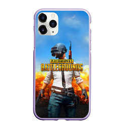 Чехол iPhone 11 Pro матовый PUBG, цвет: 3D-светло-сиреневый