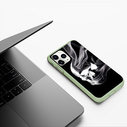Чехол iPhone 11 Pro матовый Wind - smoky skull, цвет: 3D-салатовый — фото 2