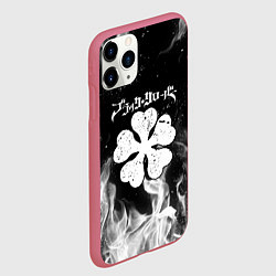 Чехол iPhone 11 Pro матовый ЧЁРНЫЙ КЛЕВЕР, цвет: 3D-малиновый — фото 2