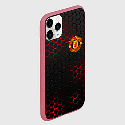 Чехол iPhone 11 Pro матовый Манчестер юнайтед: FCMU, цвет: 3D-малиновый — фото 2