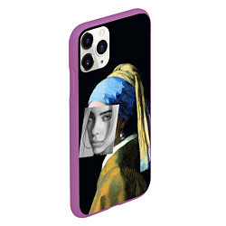 Чехол iPhone 11 Pro матовый Billie Eilish с Сережкой, цвет: 3D-фиолетовый — фото 2