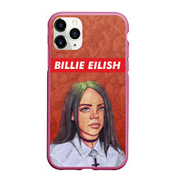 Чехол iPhone 11 Pro матовый Billie Eilish, цвет: 3D-малиновый