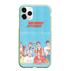 Чехол iPhone 11 Pro матовый Ateez K-pop, цвет: 3D-салатовый