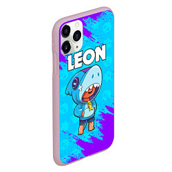 Чехол iPhone 11 Pro матовый BRAWL STARS LEON SHARK, цвет: 3D-розовый — фото 2