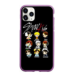 Чехол iPhone 11 Pro матовый Stray Kids, цвет: 3D-фиолетовый