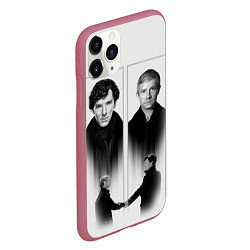 Чехол iPhone 11 Pro матовый Sherlock, цвет: 3D-малиновый — фото 2