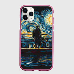 Чехол iPhone 11 Pro матовый Sherlock, цвет: 3D-малиновый