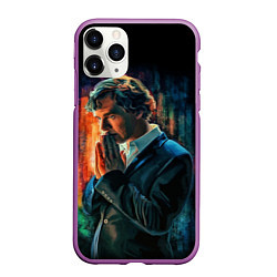 Чехол iPhone 11 Pro матовый Sherlock, цвет: 3D-фиолетовый