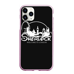 Чехол iPhone 11 Pro матовый Sherlock, цвет: 3D-розовый