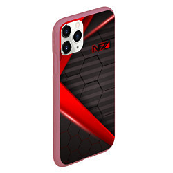 Чехол iPhone 11 Pro матовый Mass Effect N7, цвет: 3D-малиновый — фото 2