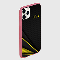 Чехол iPhone 11 Pro матовый Mass Effect N7, цвет: 3D-малиновый — фото 2