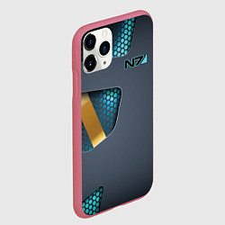 Чехол iPhone 11 Pro матовый Mass Effect N7, цвет: 3D-малиновый — фото 2