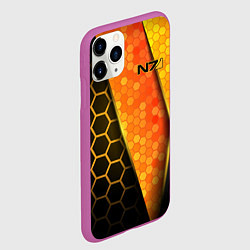 Чехол iPhone 11 Pro матовый Mass Effect N7, цвет: 3D-фиолетовый — фото 2