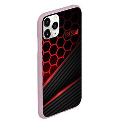 Чехол iPhone 11 Pro матовый Mass Effect N7, цвет: 3D-розовый — фото 2