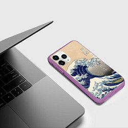 Чехол iPhone 11 Pro матовый Kanagawa Wave Art, цвет: 3D-фиолетовый — фото 2