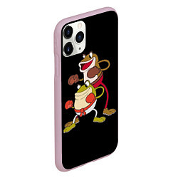 Чехол iPhone 11 Pro матовый Cuphead - Рибби и Крокс, цвет: 3D-розовый — фото 2