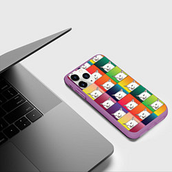 Чехол iPhone 11 Pro матовый Woman Yelling at Cat, цвет: 3D-фиолетовый — фото 2