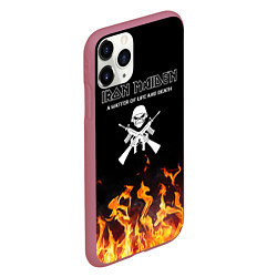 Чехол iPhone 11 Pro матовый Iron Maiden, цвет: 3D-малиновый — фото 2