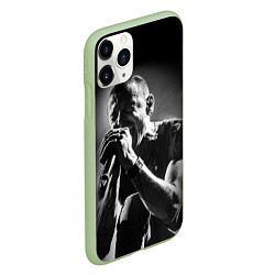 Чехол iPhone 11 Pro матовый Chester Bennington Linkin Park, цвет: 3D-салатовый — фото 2