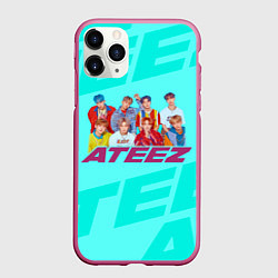 Чехол iPhone 11 Pro матовый Ateez, цвет: 3D-малиновый