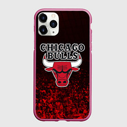 Чехол iPhone 11 Pro матовый CHICAGO BULLS, цвет: 3D-малиновый