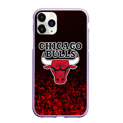 Чехол iPhone 11 Pro матовый CHICAGO BULLS, цвет: 3D-светло-сиреневый