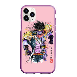 Чехол iPhone 11 Pro матовый JoJo Bizarre Adventure, цвет: 3D-фиолетовый