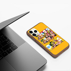 Чехол iPhone 11 Pro матовый Приключения ДжоДжо, цвет: 3D-коричневый — фото 2