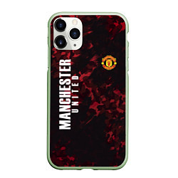 Чехол iPhone 11 Pro матовый Manchester United, цвет: 3D-салатовый