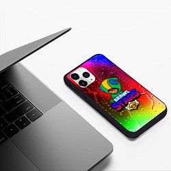 Чехол iPhone 11 Pro матовый BRAWL STARS LEON, цвет: 3D-черный — фото 2